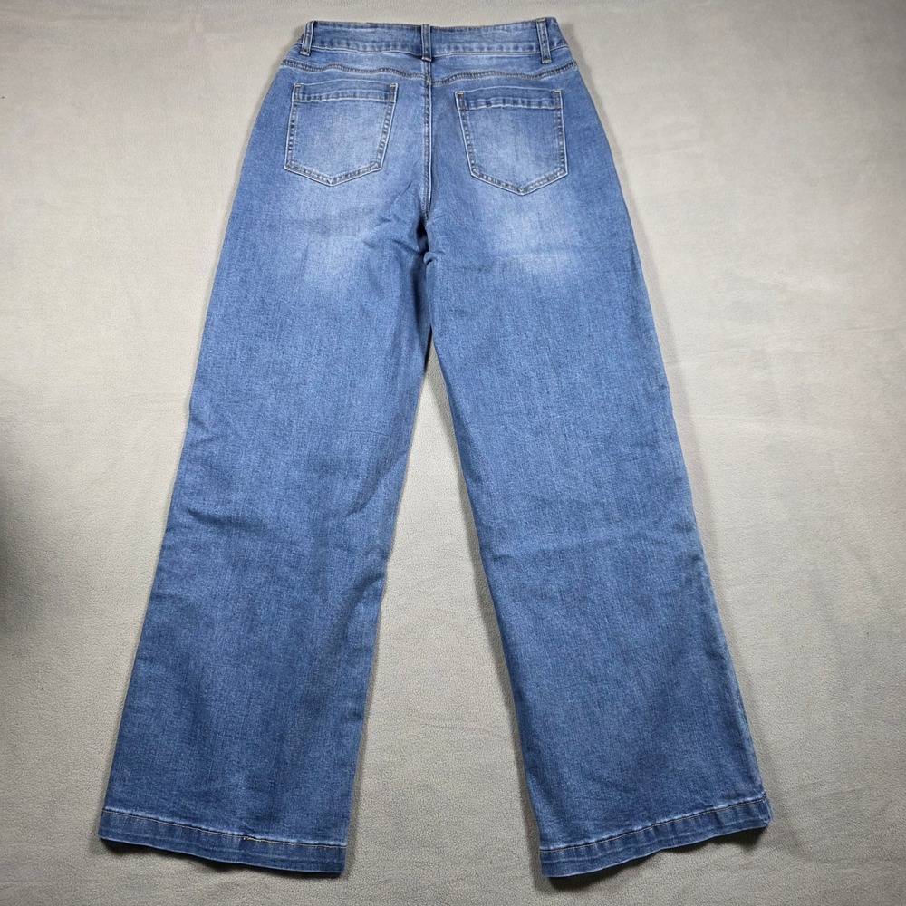 Flamingals Jeans Women Small Blue Wide Leg High Rise 258419 HB Medium Wash - Picture 6 of 7